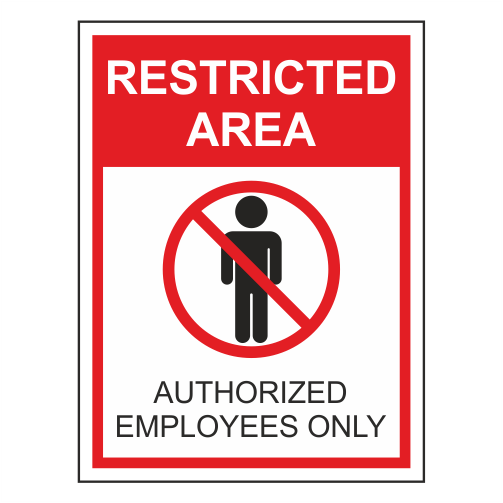 Restricted Area Authorized Employees Only | SignEase | Safety Signs